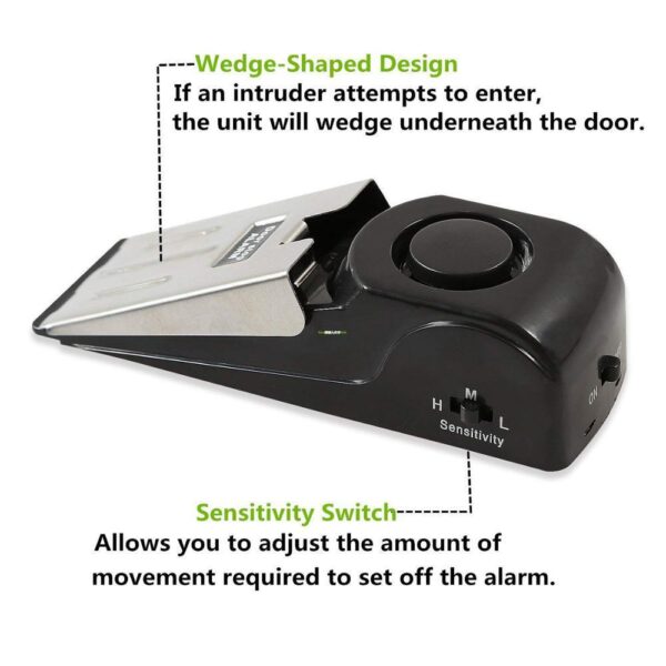 Electronic Burglar Alarm Intelligent Home Security Wedge Door Stop Alarm System Device Hotel Intruder Alert Detection - Image 7