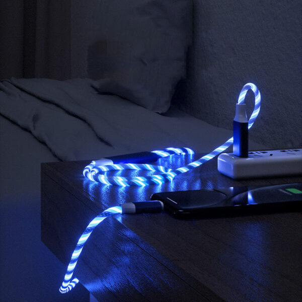 3 In 1 Micro USB Type C Cable LED Flowing Light Type C Chager Cable Mobile Phone Charging Wire - Image 6