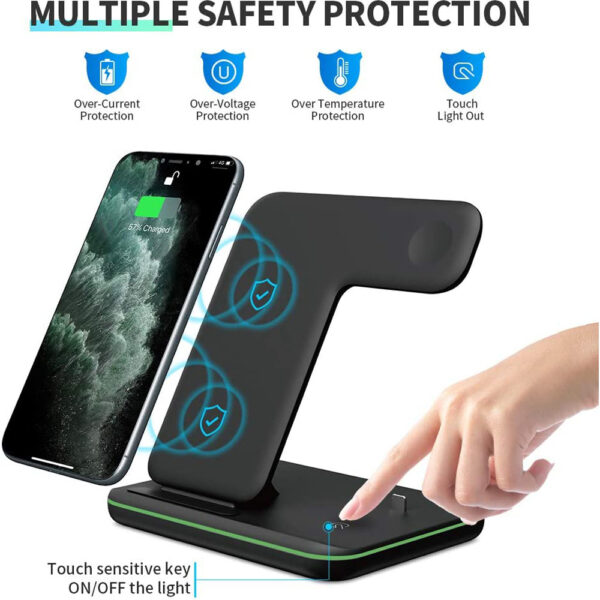 Compatible Mobile Phone Watch Earphone Wireless Charger 3 In 1 Wireless Charger Stand - Image 8